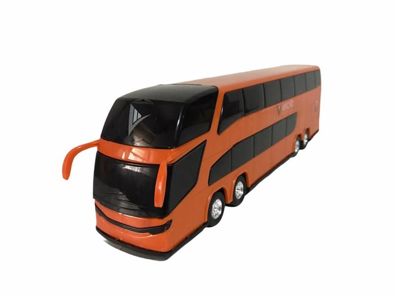 Imagem de Ônibus 2 Andares Miniatura Viação Petroleum 1/43 Roma Brinquedo 30cm