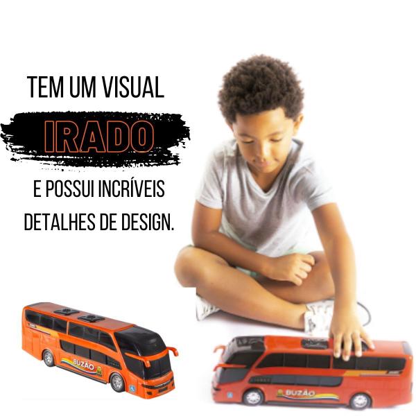 Imagem de Ônibus Bus Buzão Realista C/ 2 Andares Grande 41cm - Carrinho Infantil/Colecionar - BS Toys