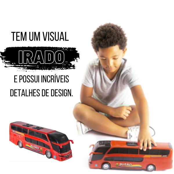 Imagem de Ônibus Bus Buzão Realista C/ 2 Andares Grande 41cm - Carrinho Infantil/Colecionar - BS Toys