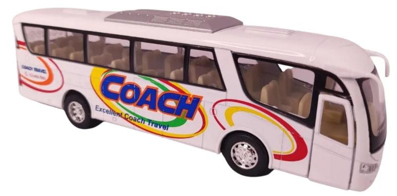 Imagem de Ônibus Coach com detalhes 1:64 Branco