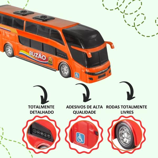 Imagem de Ônibus De Brinquedo + Caminhão + Reboque 3 Pickup + Moto