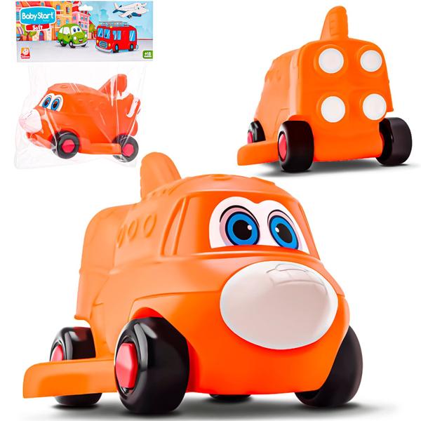 Imagem de Onibus De Brinquedo Fofinho Macio Emborrachado Para Bebes Baby Start Soft Silmar Brinquedos