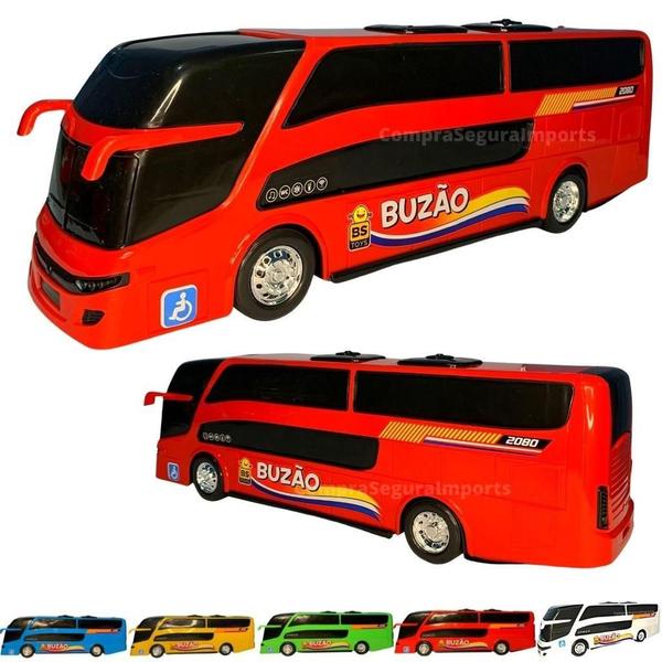 Imagem de Ônibus De Brinquedo Grande 40Cm Buzão Carrinho - Verde