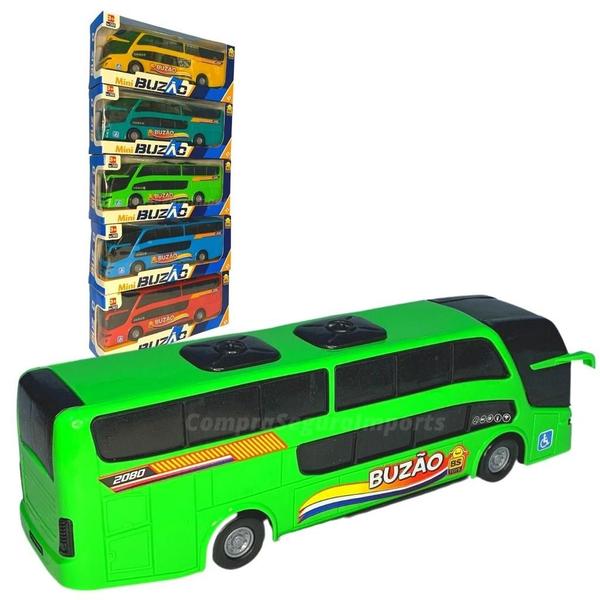 ônibus De Brinquedo Plástico 24,5cm Buzão Realista - Europio Imagem de ônibus De Brinquedo Plástico 24,5cm Buzão Realista