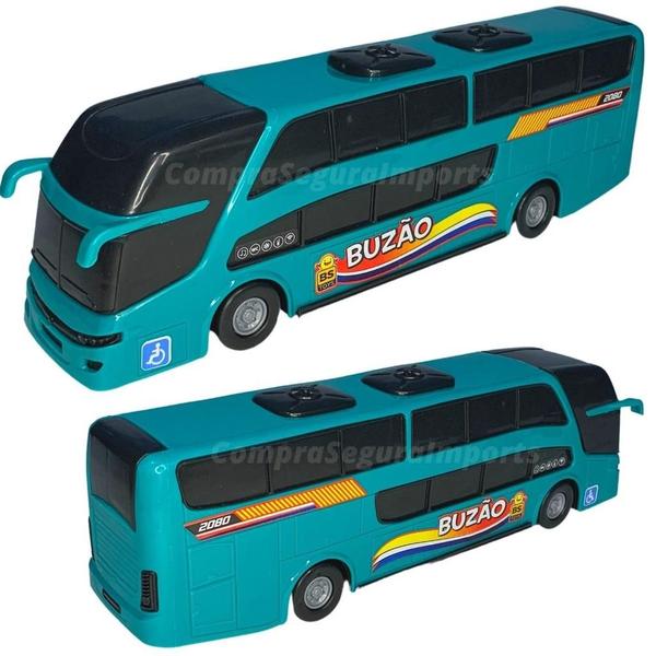 ônibus De Brinquedo Plástico 24,5cm Buzão Realista - Europio Imagem de ônibus De Brinquedo Plástico 24,5cm Buzão Realista
