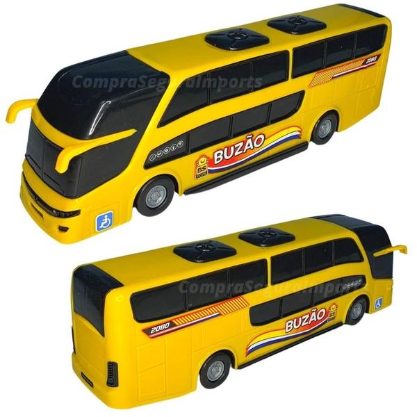 ônibus De Brinquedo Plástico 24,5cm Buzão Realista - Europio Imagem de ônibus De Brinquedo Plástico 24,5cm Buzão Realista