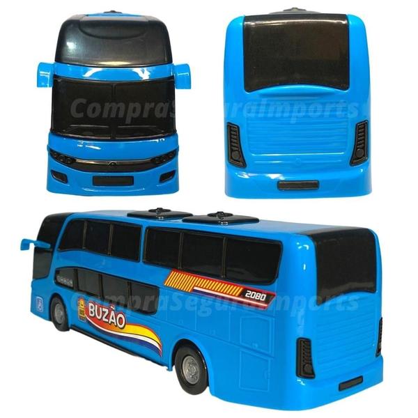 ônibus De Brinquedo Plástico 24,5cm Buzão Realista - Europio Imagem de ônibus De Brinquedo Plástico 24,5cm Buzão Realista