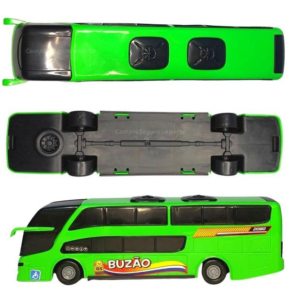 ônibus De Brinquedo Plástico 24,5cm Buzão Realista - Europio Imagem de ônibus De Brinquedo Plástico 24,5cm Buzão Realista