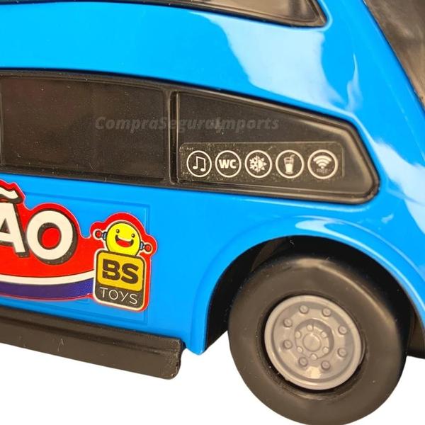 ônibus De Brinquedo Plástico 24,5cm Buzão Realista - Europio Imagem de ônibus De Brinquedo Plástico 24,5cm Buzão Realista