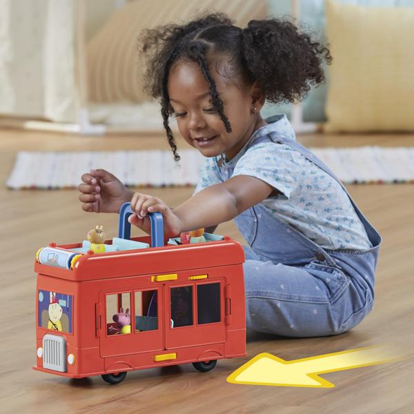 Imagem de Ônibus de festa Playset Peppa Pig 2 em 1 com acessório de 3 bonecos e 13