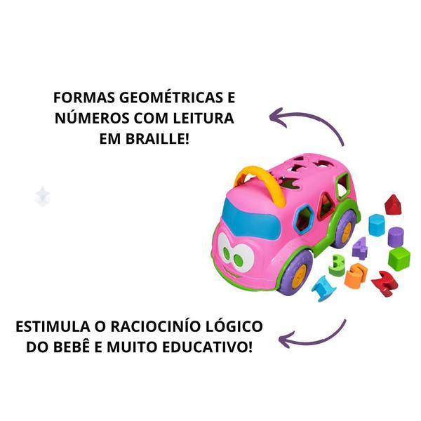 Imagem de Ônibus Educativo Tópi Brinquedo Escolar Pedagógico C/ Blocos De Encaixar - Cardoso