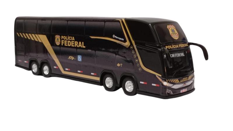 Imagem de Ônibus Em Miniatura Polícia Rodoviária 2 Andares