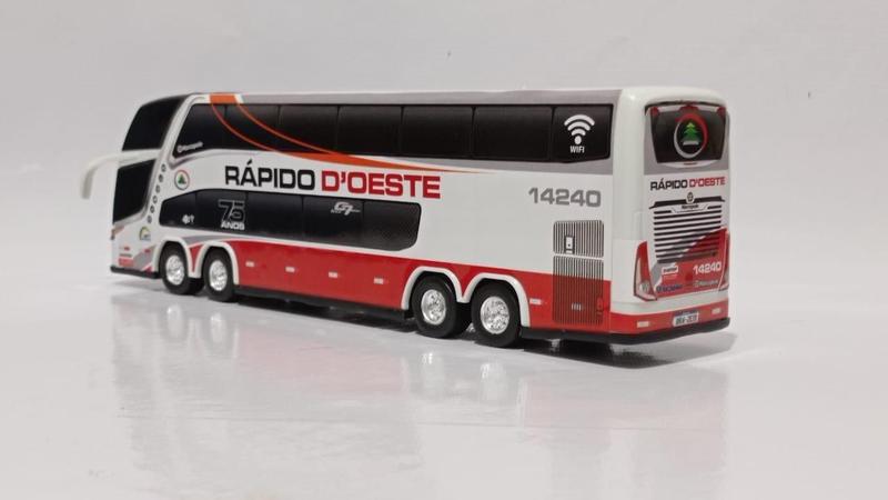 Imagem de Ônibus Em Miniatura Rápido D'Oeste 2 Andares 30Cm