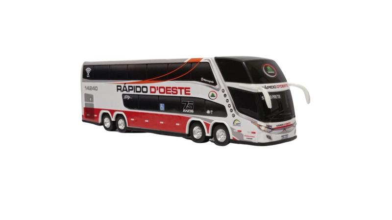 Imagem de Ônibus Em Miniatura Rápido D'Oeste 2 Andares 30Cm