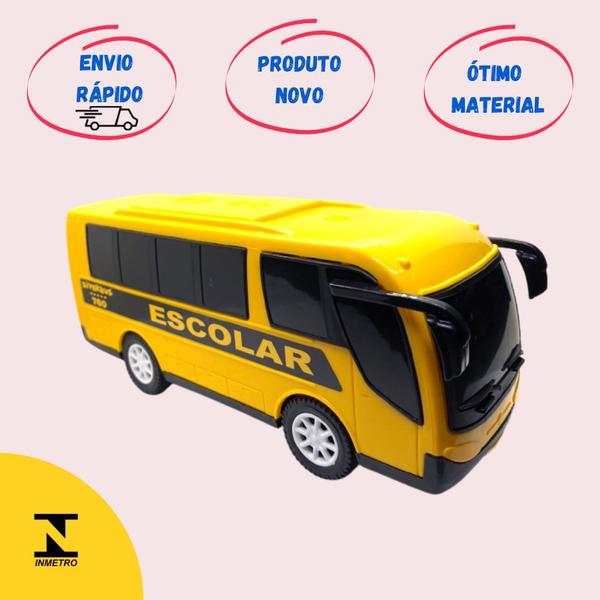 Imagem de Ônibus escolar em miniatura de Brinquedo amarelo 21cm