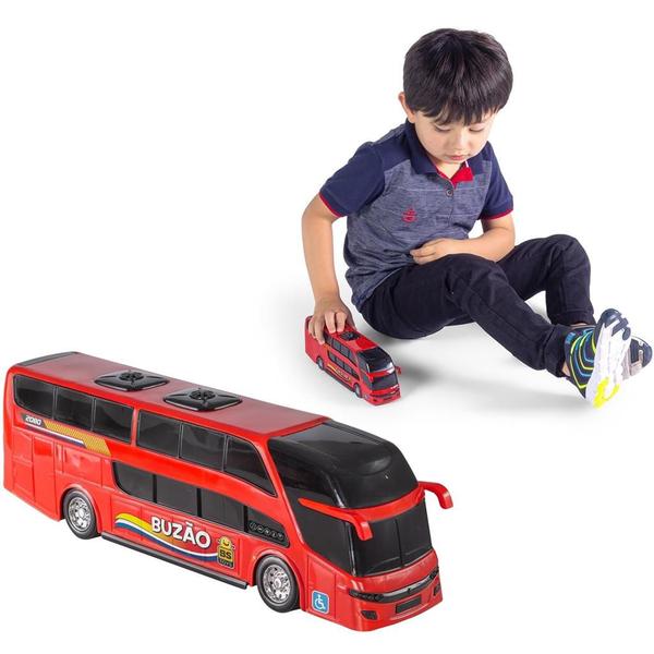 Imagem de Ônibus Miniatura Dois Andares Mini Buzão Na Solapa - Bs Toys