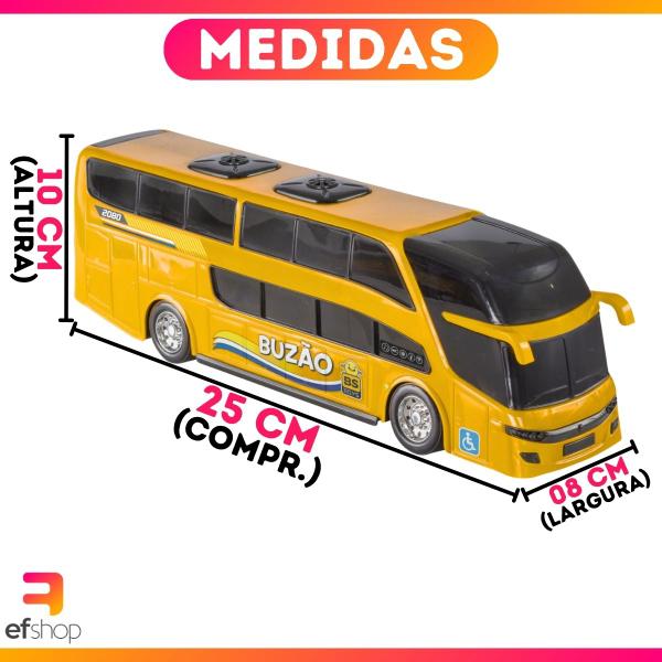 Ônibus Miniatura Dois Andares Mini Buzão Na Solapa - Cores Sortidas - Bs Toys Imagem de Ônibus Miniatura Dois Andares Mini Buzão Na Solapa - Cores Sortidas