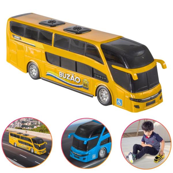 Ônibus Miniatura Dois Andares Mini Buzão Na Solapa - Cores Sortidas - Bs Toys Imagem de Ônibus Miniatura Dois Andares Mini Buzão Na Solapa - Cores Sortidas