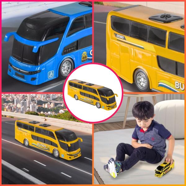 Ônibus Miniatura Dois Andares Mini Buzão Na Solapa - Cores Sortidas - Bs Toys Imagem de Ônibus Miniatura Dois Andares Mini Buzão Na Solapa - Cores Sortidas