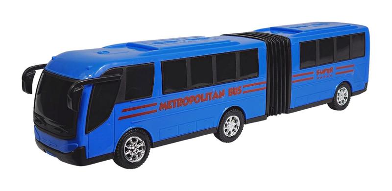 Imagem de Onibus Sanfonado Brinquedo Plástico 35Cms - Azul