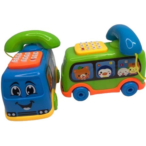 Imagem de Ônibus Telefone, brinquedo Infantil com Luz a Pilha 13x9,5x7cm para crianças