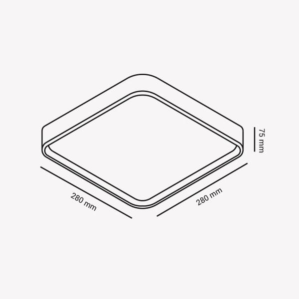 Imagem de Opus Plafon Quad Sob Acrilico Amadeirado 12w 3000k Biv 39589