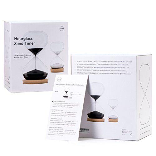 Imagem de Organice Hourglass Sand Timer - Conjunto de temporizador de 30 minutos e 5 minutos - Melhorar a produtividade e alcançar metas - Manter o foco e ser mais eficiente - Ferramenta de gerenciamento de tempo - Embalagem pronta para presentes