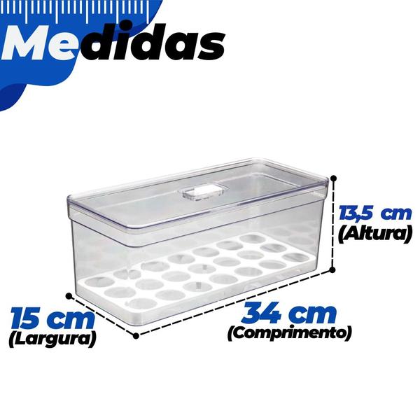 Organizador 40 Ovos Porta Ovos Geladeira Cozinha Acrílico 6,8 Litros - Plas Tutti Imagem de Organizador 40 Ovos Porta Ovos Geladeira Cozinha Acrílico 6,8 Litros