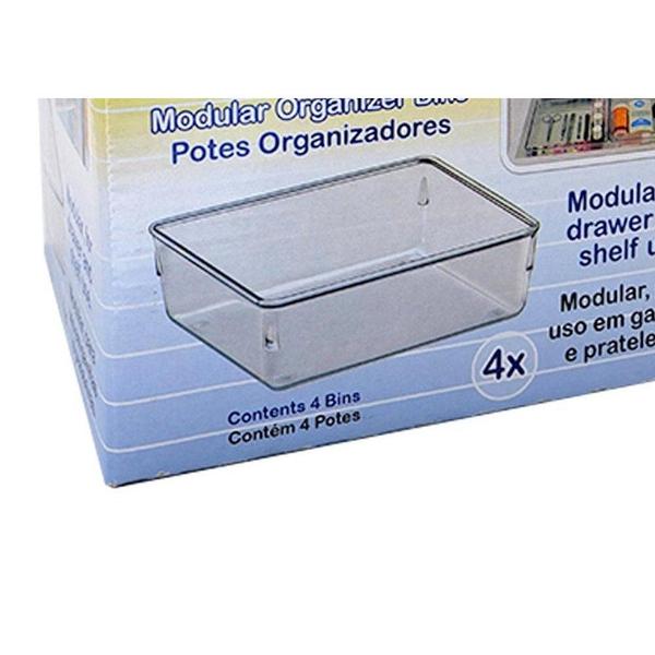 Imagem de Organizador Acrimet Para Gaveta Grande 16 X 16 X 5,5Cm Caixa Com 4 Pecas