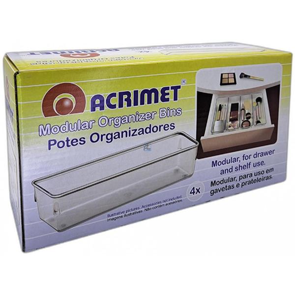 Imagem de Organizador Acrimet Para Gaveta Grande 24 X 8 X 5,5Cm Caixa Com 4 Pecas