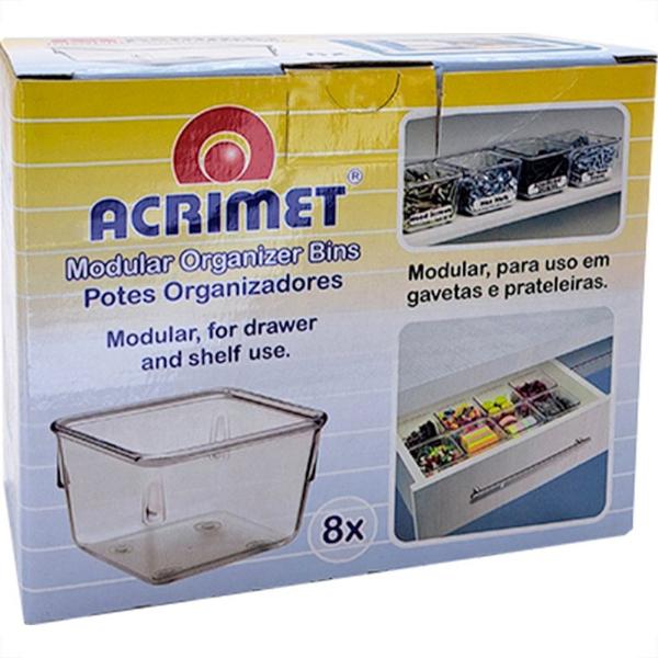 Imagem de Organizador Acrimet Para Gaveta Pequeno 8 X 8 X 5,5Cm Com 8 Pecas