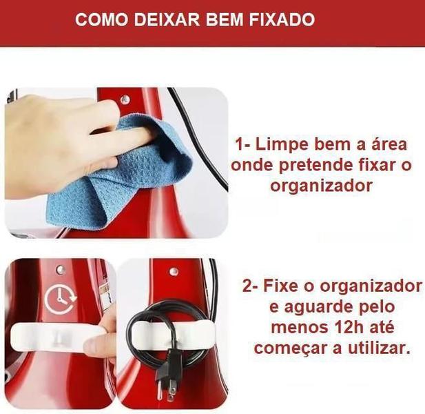 Imagem de Organizador Adesivo De Fios Cabo Eletrodomestico Cozinha 10X