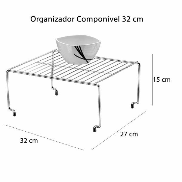 Imagem de Organizador Aramado aço cozinha empilhável 32 cm Future