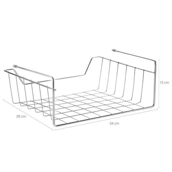 Imagem de Organizador Aramado Para Prateleira 34cm Cesto Multiuso Encaixe Para Armário