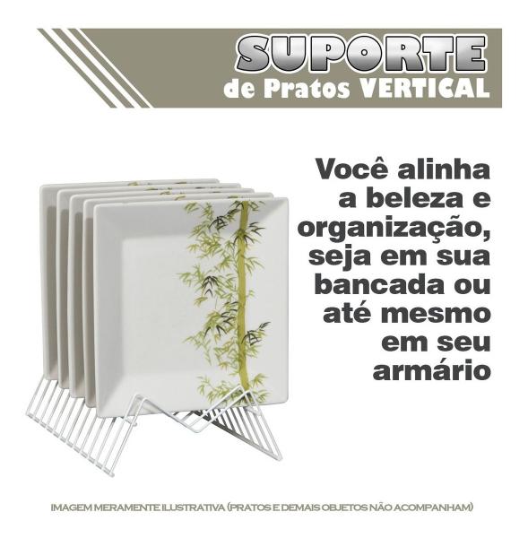 Imagem de Organizador Armário Cozinha Suporte Para Pratos Vertical