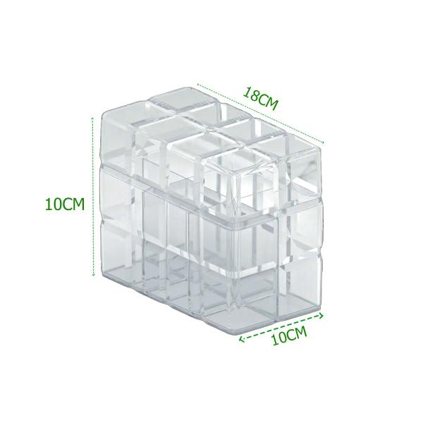 Imagem de Organizador Bisote Com 6 Divisórias Transparente 18X10X10 Cm