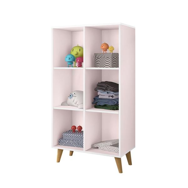 Imagem de Organizador Brinquedos Estante 6 Nichos Montessoriana Rosa