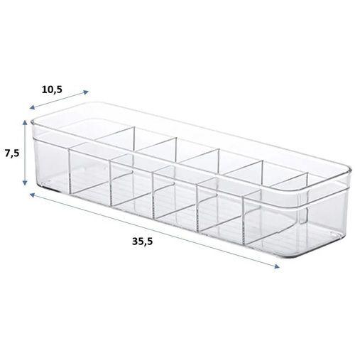 Imagem de Organizador c/ Divisórias Diamond 36x11x8cm Multiuso Cristal