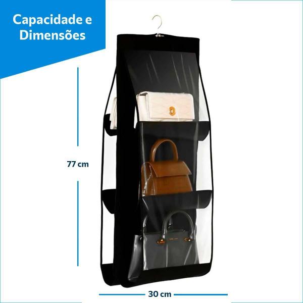 Imagem de Organizador Cabide Bolsas Separador 6 Divisórias Prateleira