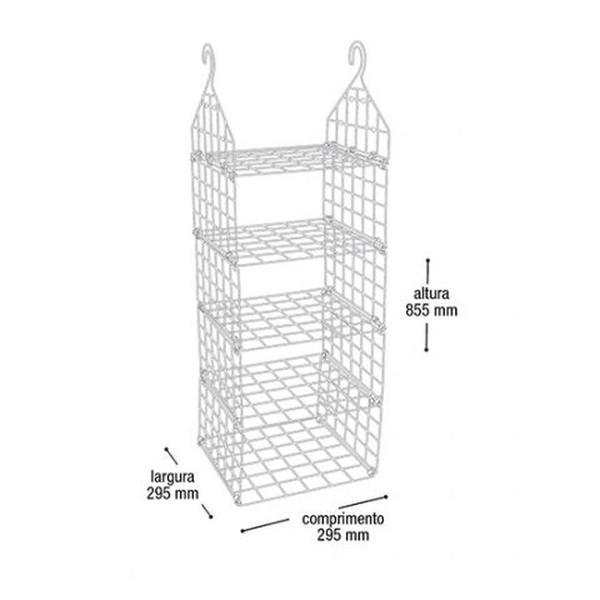 Imagem de Organizador Cabideiro Vertical Suspenso Branco E Caixa 6Lts