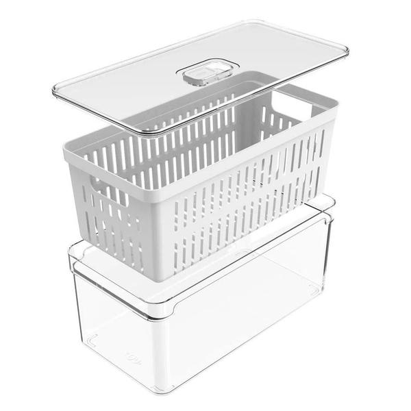 Imagem de Organizador Clear Fresh Com Cesto 30X15x13cm 5 Litros - Ou