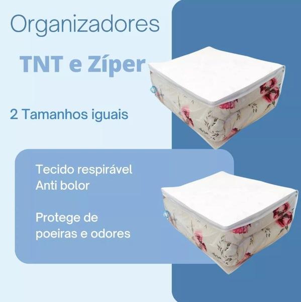 Imagem de Organizador closet porta edredom queen king size kit 2un