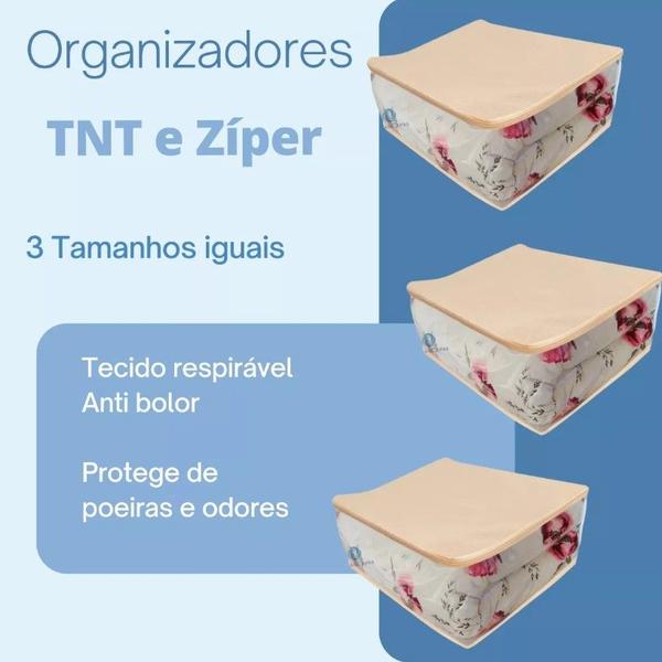 Imagem de Organizador closet porta edredom queen kit 3un