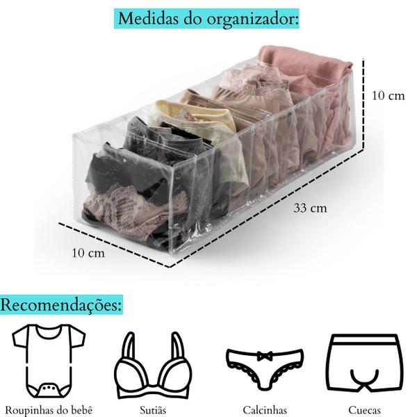 Imagem de Organizador Colmeia para Gavetas Malas Viagem Guarda Cueca Roupa Infantil Calcinha