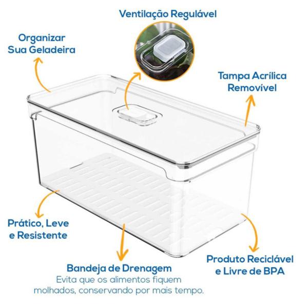 Imagem de Organizador de Alimentos e Frutas 3,8 Lts 18,5 Cm Com Tela