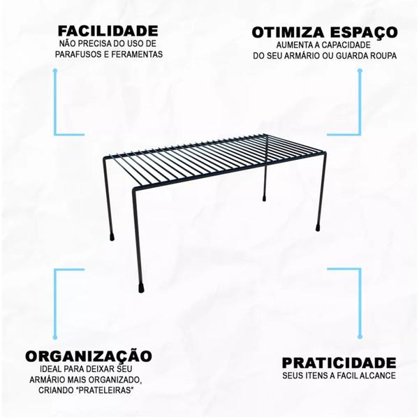 Imagem de Organizador De Armário 42x20 Cozinha Separador Aço Carbono