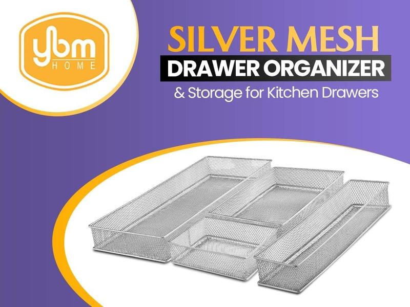 Imagem de Organizador de armário de gavetas YBM HOME Silver Mesh 1594