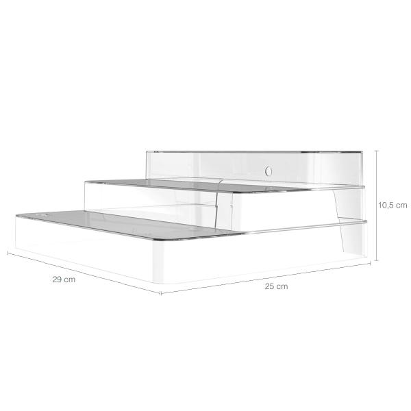 Imagem de Organizador De Armário Multinível 25x29x10,3cm Display Expositor Escada Transparente Clear OU