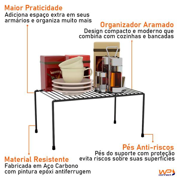 Imagem de Organizador de Armário Prateleira Aramada 32cm Multiuso