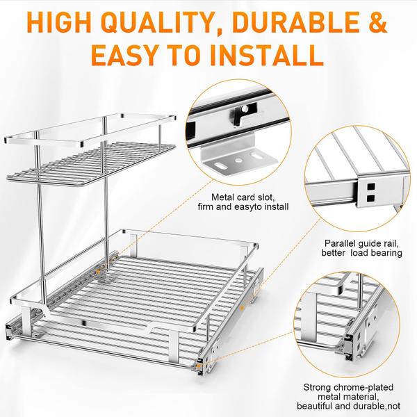 Imagem de Organizador de armário Tksrn Under Sink com gaveta deslizante de 2 níveis
